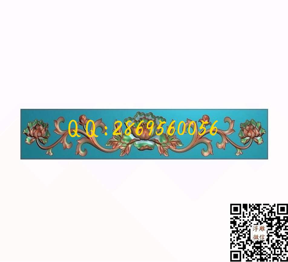 牡丹花853-173-11_欧式长条洋花横洋花门楣门头花门花洋贴花门上花镂空洋花精雕图浮雕图